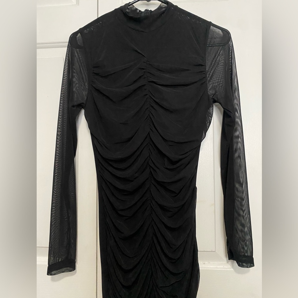 Nasty Gal 🖤 Sheer Mesh Dress, Size 8, black
